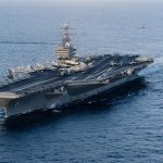 Armada kapal induk USS Abraham Lincoln tiba di Timur Tengah menyusul rencana AS menyerang Iran. (Foto: AFP/HO)