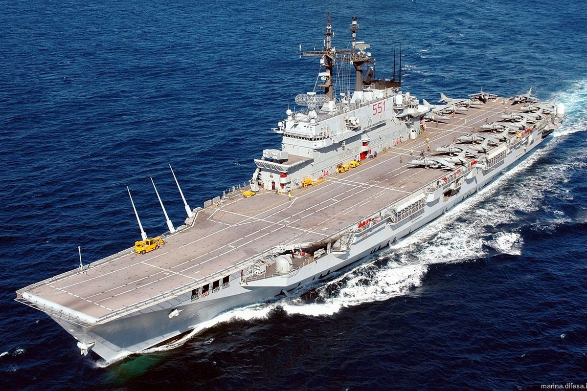 Ilustrasi kapal induk Italia, Giuseppe Garibaldi.(seaforces.org)