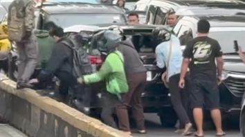Mobil lawan arah di Jakpus tabrak sejumlah kendaraan. (dok. video viral)
